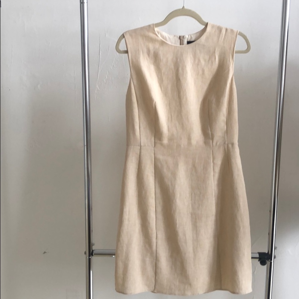 New Theory tan linen dress
